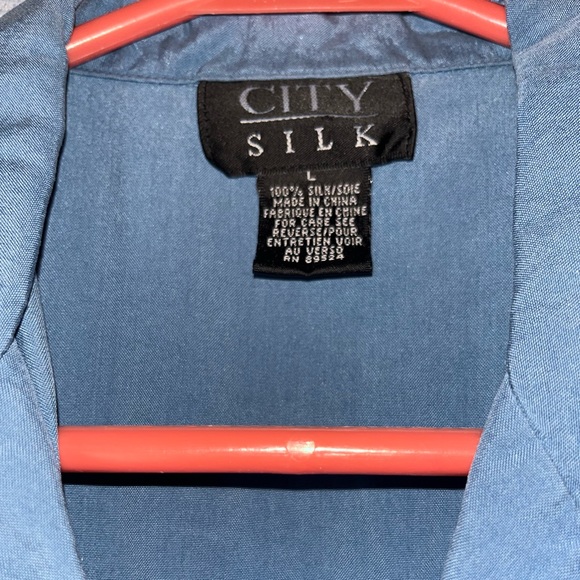 Light grayish- blue sleeveless button down for women - Picture 3 of 3